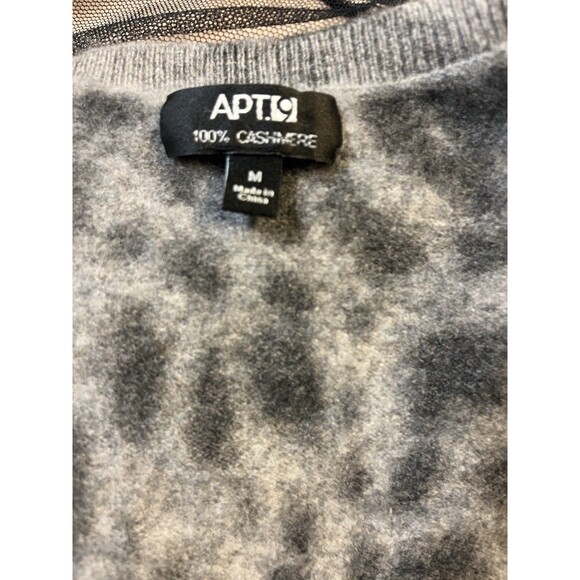 Apt. 9 Leopard Print 100% Cashmere Cardigan Women’s Medium Crewneck Soft Leopard - Picture 7 of 7
